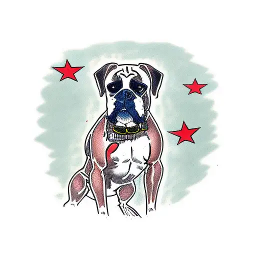 boxer man tattoo design idea