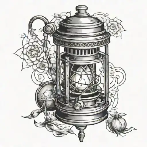 miners lantern tattoo design idea