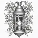 miners lantern tattoo design idea