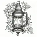 miners lantern tattoo design idea
