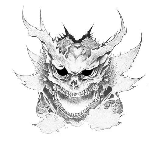 shinigami sitting on a roof tattoo design idea