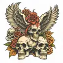 skulls eagle cards 8 1919 34 satan slaves  tattoo design idea