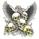 skulls eagle cards 8 1919 34 satan slaves  tattoo design idea