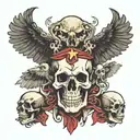 skulls eagle cards 8 1919 34 satan slaves  tattoo design idea