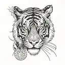 japanese style tiger head tattoo design idea