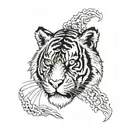 japanese style tiger head tattoo design idea