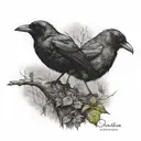 crow and robin bird tattoo design idea