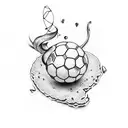 Pistachio playing soccer tattoo design idea