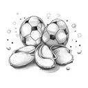 Pistachio playing soccer tattoo design idea