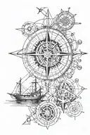 I want to cover my left arm with a tattoo. I am a software developer. I like boats and mechanical watches. can you sugge tattoo design idea