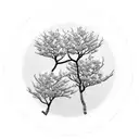 Create a sleeve tattoo featuring cherry blossom tree branches intertwined with military dog tags tattoo design idea