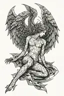 fallen angel falling tattoo design idea
