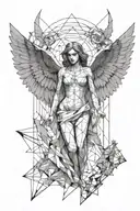 fallen angel falling tattoo design idea