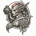 game characters tattoo design idea