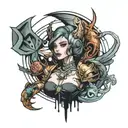 game characters tattoo design idea