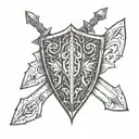 Shields with spears tattoo design idea