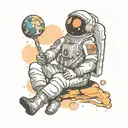 meditating astronaut  tattoo design idea
