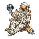meditating astronaut  tattoo design idea