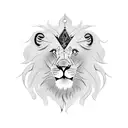 lion god with cub tattoo design idea