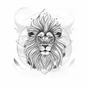 lion god with cub tattoo design idea