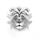 lion god with cub tattoo design idea