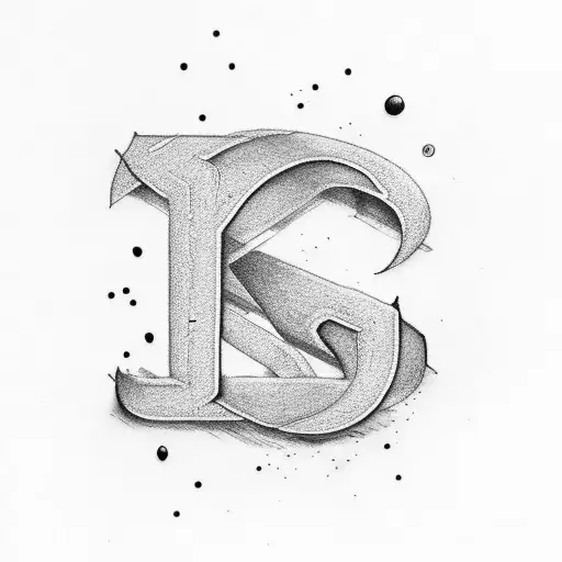 a letter R with the number 7 tattoo design idea