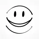 smiley face minimal with text 'B Positive' tattoo design idea