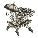 never fear a storm, learn to dance in the rain tattoo design idea