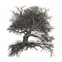 leafless tree tattoo design idea