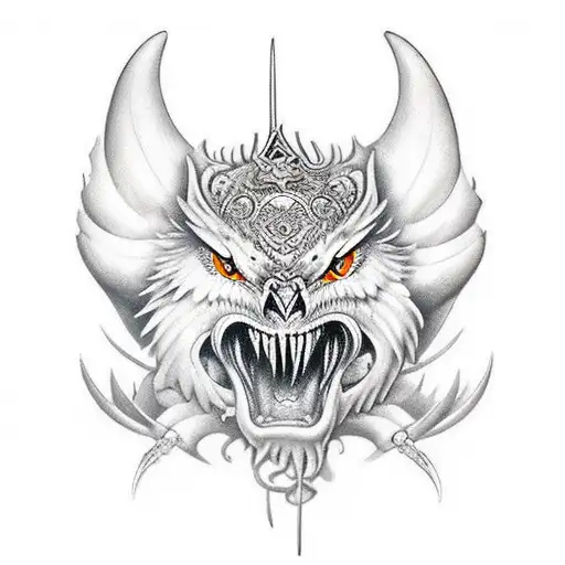 katana con cuervos y ramas de cerezo  tattoo design idea