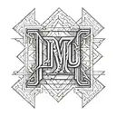 Letters AHM tattoo design idea