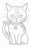 cat with a gun  tattoo design idea