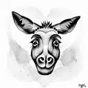 donkey smiling tattoo design idea