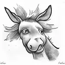 donkey smiling tattoo design idea