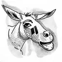 donkey smiling tattoo design idea