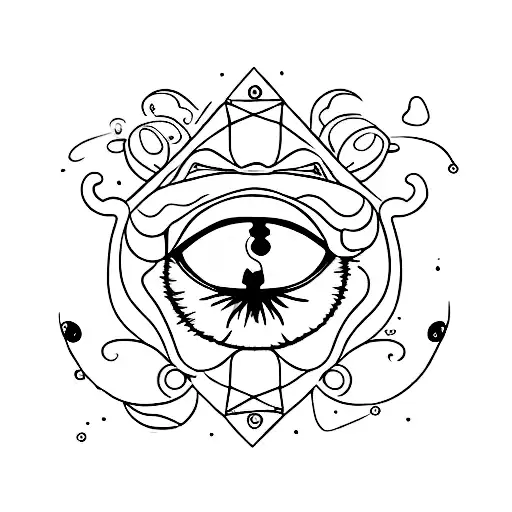 One of its eye wounded cat  tattoo design idea