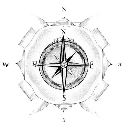 A goal-oriented compass with an open book as the needle tattoo design idea
