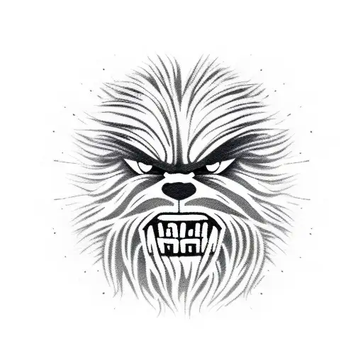  angry Chewbacca  tattoo design idea