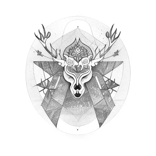 indio con fondo de bosque tattoo design idea