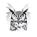 great horned owl wings spread tattoo design idea