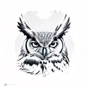 great horned owl wings spread tattoo design idea