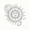 Sun And Moon tattoo design idea