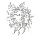 Sun And Moon tattoo design idea