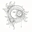 Sun And Moon tattoo design idea