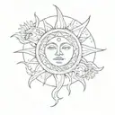 Sun And Moon tattoo design idea