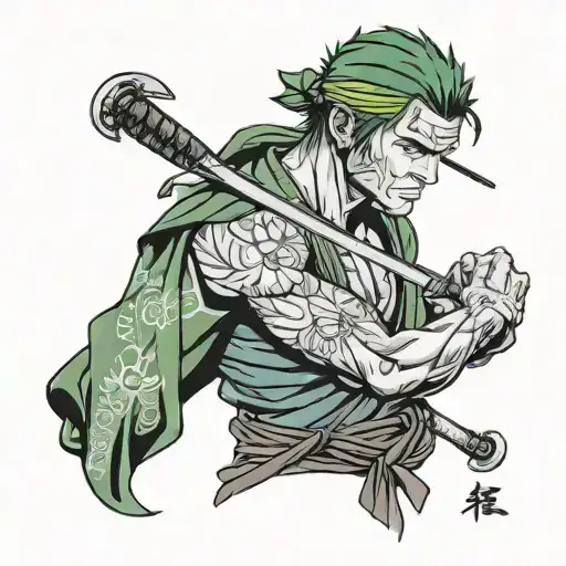 zoro anime tattoo design idea