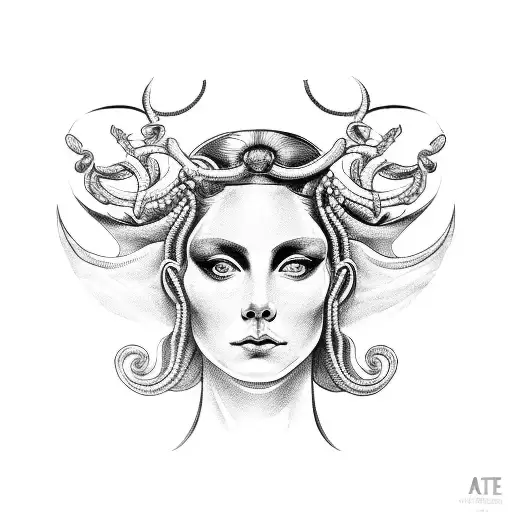 circe medusa y atenea juntas tattoo design idea