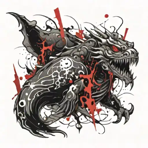 sea monster tattoo design idea