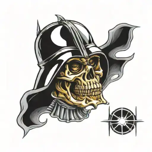 vader skull death star tattoo design idea