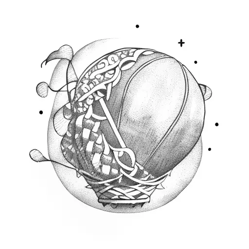 ballon basket  tattoo design idea